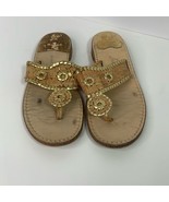 Jack Rogers Size 9 M Leather &amp; Cork Thong Medallion Sandals - $41.58