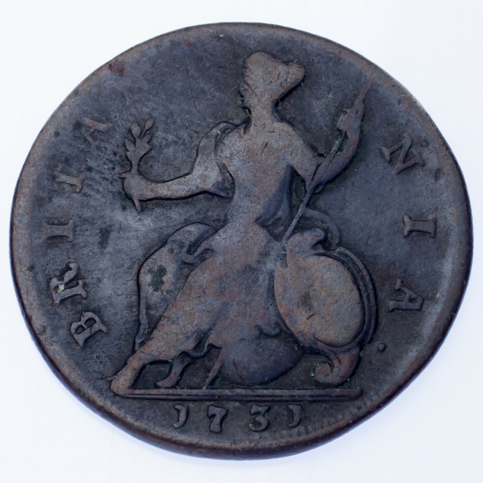 1731 Grande-Bretagne 1/2 Penny (F) Fin État, Km #566 - $60.60