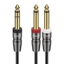 J&amp;D 1/4 Inch Trs Cable, Copper Shell 6.35Mm 1/4 Inch Trs Male To Dual, 6 Feet - £23.16 GBP