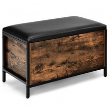 Entryway Flip Top Ottoman Stool with Padded Seat - £140.19 GBP