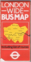 London Wide Bus Map Including Routes List 1984 - $5.93