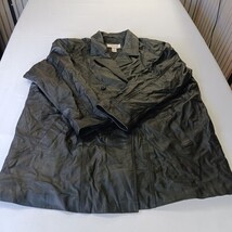 Veranesi RN#88842 Women's Black Lined Genuine Leather Buttons Jacket Size 28W image 9