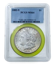 1882-S Plateado Morgan Dólar Graduado Por Calidad Como MS-64! Hermoso Morgan - £114.70 GBP