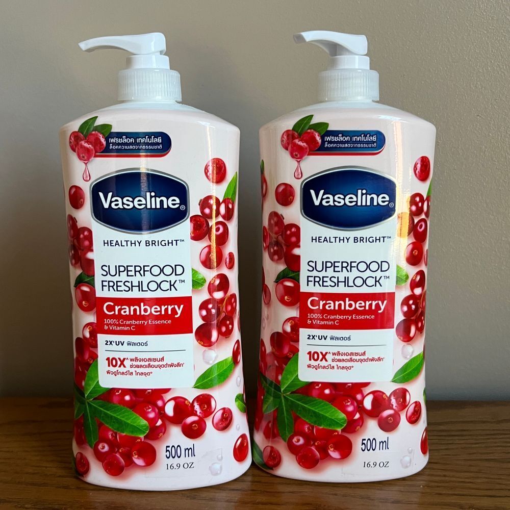 Vaseline Healthy Bright Superfood Freshlock Cranberry Skin Body Lotion 500ML x 2 - $32.73