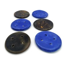 6Pcs 55mm Extra Large Sewing Buttons, Blue Handmade Assorted Round Coat ... - £31.08 GBP