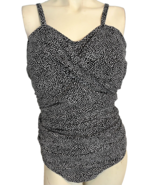 NWT Swimsuits for All Black with White Polka Dot One Piece Swimsuit Size 24 - €23,74 EUR