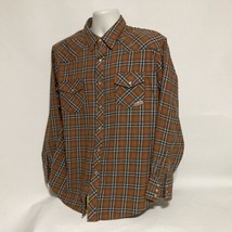 Wrangler Wrancher Pearl Snap Button Western Cotton Flannel Plaid Mens 2XL - £25.37 GBP