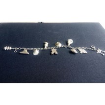 VINTAGE CHINESE 950 STERLING SILVER CHARM BRACELET. SKY - $114.87