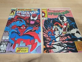 Lot SPIDER-MAN UNLIMITED #1 MAXIMUM CARNAGE 1993 &amp; VENOM ORIGIN 1991 VER... - $80.75