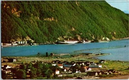 Aerial View Vintage Postcard Skagway Harbor w / Boats Skagway Alaska - £7.09 GBP