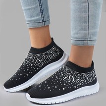 Crystal Breathable Mesh Sneaker Shoes for Women Comfortable Soft Bottom ... - £20.36 GBP