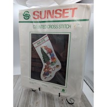 Sunset Counted Cross Stitch Kit Christmas Stocking Jingles Tops The Tree 14" Hig - $34.97