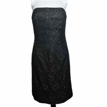 White House Black Market WHBM Size 6 Strapless Lace Sequin Overlay Dress - PD - £16.82 GBP
