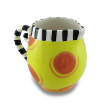 Zeckos Colorful and Whimsical Circles and Stripes Ceramic Creamer Server - £8.73 GBP