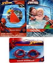 Spider-Man - Swimming Goggles + Swim Ball + Arm Floats (Set of 3) - £17.21 GBP