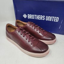 Brothers United Men&#39;s Sneakers Sz 7m Manor St Maroon Leather Fashion Shoes - $35.87