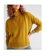 New Free People Poppy Cashmere Turtleneck $148 X-SMALL Moss - £46.03 GBP