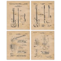 Patent Prints Of Vintage Electric Bass Guitars, 4 (8X10) Unframed, Coach. - $36.26