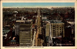 Vintage POSTCARD- Bird&#39;s Eye View North From City Hall, Philadelphia, Pa BK52 - £2.71 GBP