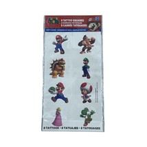 Super Mario 8 Tattoo Squares Party Favors Mario Luigi Yoshi Donkey Kong 2016 - $6.92