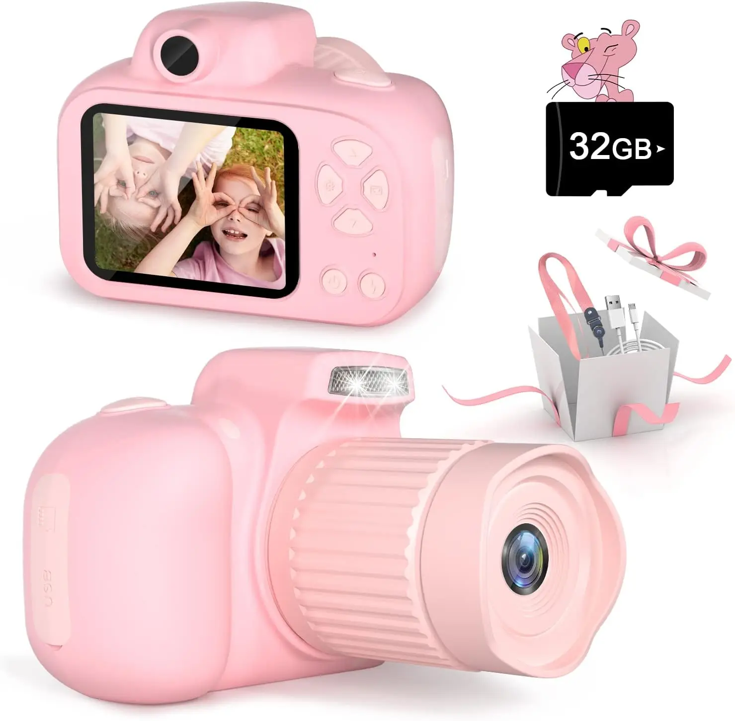 2023New Kids Video Digital Camera child Toys With Flash For Girls Boys Age 3 4 5 - £33.67 GBP