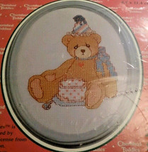 Janlynn Cherished Teddies Birthday Bear 139-74 Framed Counted Cross Stit... - $12.94