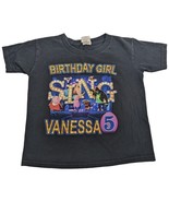 Sing Birthday Shirt Vanessa 5 Years Old Girls Tee Black - $15.84