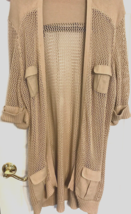 Vintage JACLYN SMITH Woman’s Beige Cotton Tunic Sweater 4 Front Pockets Size XXL - £9.51 GBP