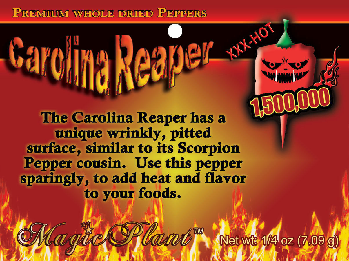 Natural Carolina Reaper Peppers Crushed Chili Flakes -Crazy Hot Pepper (6 sizes) - $16.78 - $148.45