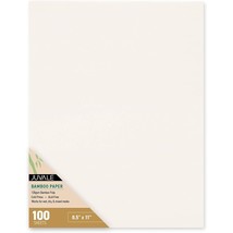 100 Cold Press Bamboo Paper Sheets For Mixed Media, Drawing, 100Gsm, 8.5... - £24.31 GBP