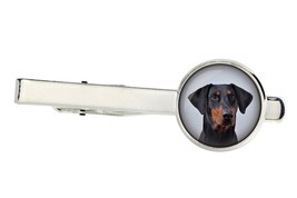Doberman uncropped. Tie clip for dog lovers. Photo jewellery. Men&#39;s jewe... - £12.79 GBP