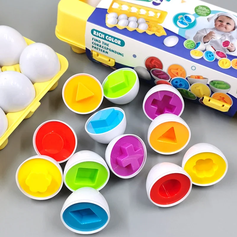 12PCS Montessori Learning Education Math Toys Kids Match Smart Eggs Screws 3D - £10.78 GBP+
