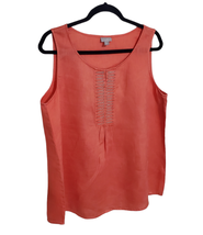 J.Jill Large  Womens 100% Linen Sleeveless Beaded Top - $28.99