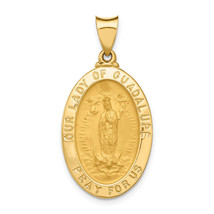 14k Polished and Satin Our Lady Guadalupe Medal Hollow Pendant XR1251 - £229.38 GBP