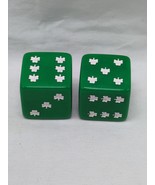 Pair Of 25MM Green Lucky Charm Irish St Patrick&#39;s Day D6 Dice - $290.88 MXN