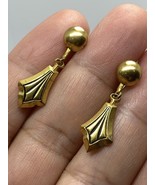 Art Deco Gold Tone Earrings - $46.30 CAD