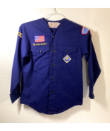 Cub Scout BSA Official Shirt Blue Indian Natives Council Patch, Flag, etc. - £39.73 GBP