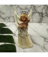 Jim Shore Faithful Friend Woodland Angel White Floral Dog Figruine - $27.71