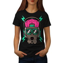 Wellcoda Dog Rap Street Cool Womens T-shirt, Headphone Casual Design Printed Tee - £14.87 GBP+