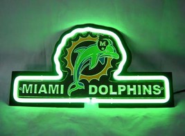 NFL Miami Dolphins 3D Beer Bar Neon Light Sign 13&#39;&#39; x 8&quot; - £159.07 GBP