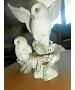 Snowy Mystical White Owl Pair Figurine Sculpture Statue Animal Bird Hand... - £25.11 GBP