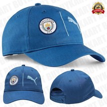 NEW Puma Manchester City Football Club Logo Baseball Cap 9 Lake Blue Unisex - £39.50 GBP