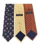 3 JoS A Bank Executive &amp; Signature Collection Tie Gray Yellow Rust Foula... - $17.99