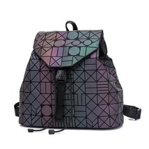 2020 Women Laser Backpack For Teenage Girls Drawstring Backpa Folding Geometry S - £131.95 GBP