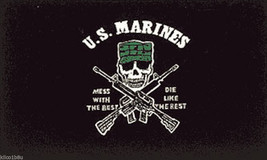 U.S. Marine Flag - Mess with the Best - 3&#39; x 5&#39;  Polyester Flag - Banner... - £12.50 GBP