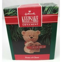 Vintage 1991 Hallmark Keepsake Ornament Notes Of Cheer Teddy Bear With Keyboard - £6.85 GBP