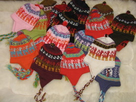 25 Alpaca woolen hats with ear flaps, wholesale lots - $225.00