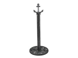 Antique Silver Cast Iron Anchor Extra Toilet Paper Stand 16&quot; - £41.07 GBP