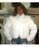 White chinchilla rex rabbit fur jacket, outerwear - £375.69 GBP