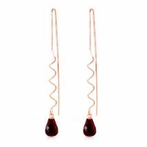 Galaxy Gold GG 14k Rose Gold Threaded Dangle Earrings with Garnets - £204.76 GBP+